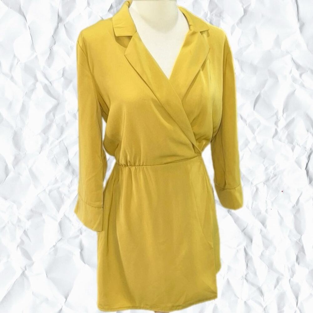 Forever 21 Plunging Skort Romper Playsuit Dress in Citron Yellow - Large - Picture 2 of 6